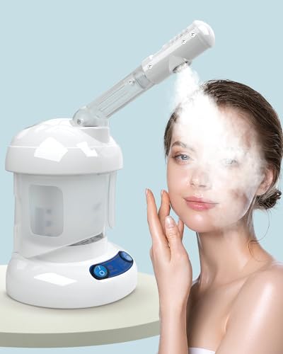 Desktop Facial Steamer - Kingsteam Nano Ionic Face Steamer with Extendable 360° Rotating Arm,Moisturize