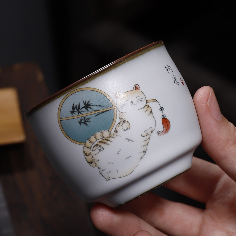 Ceramic Tea Bowl Vintage Ru Porcelain Tea Cup