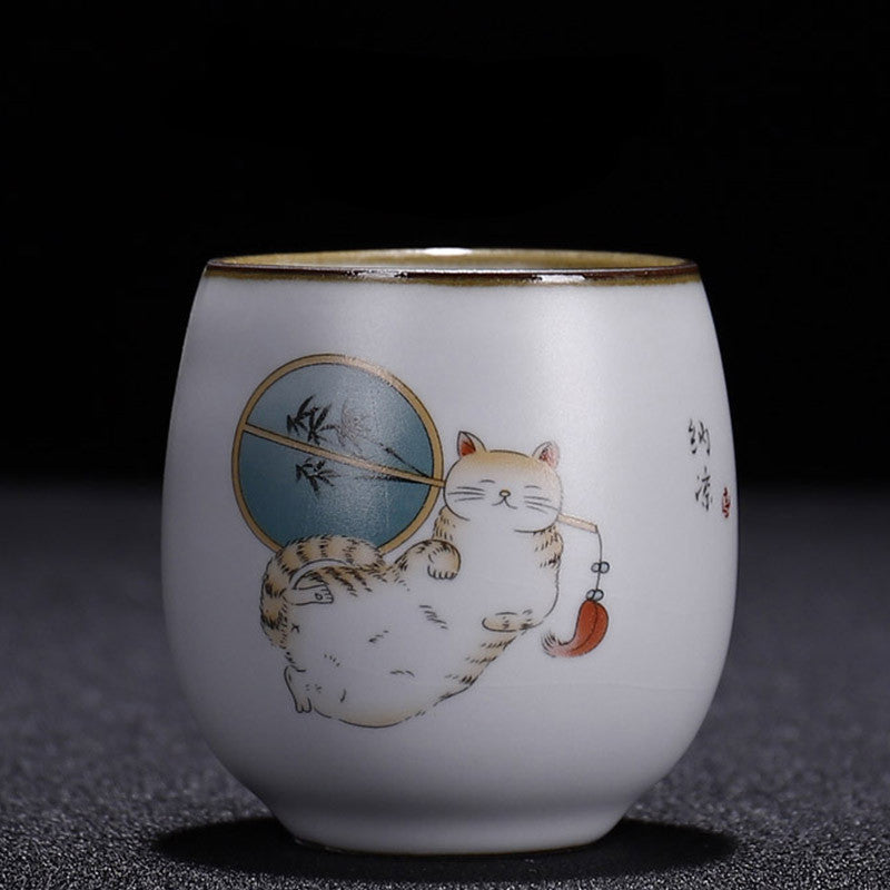 Ceramic Tea Bowl Vintage Ru Porcelain Tea Cup